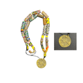 Collectable Antique Venetian trade beads Necklace with AKAN Gold Weight Pendent