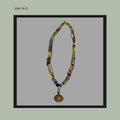 Rare antique Venetian trade bead Necklace paired with authentic Akan lost-wax bell