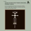 Catalogue panel showing TG 1.68, an unmarked nickel-plated steel double-action flynut frame corkscrew, probably French, c.1880–1910, with pierced handle, open frame, threaded shaft and helix.