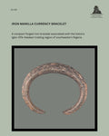 Catalogue title image showing a compact forged-iron manilla-form currency bracelet associated with the historic Igbo–Efik–Kalabari trading region of southeastern Nigeria, reference EG 120.