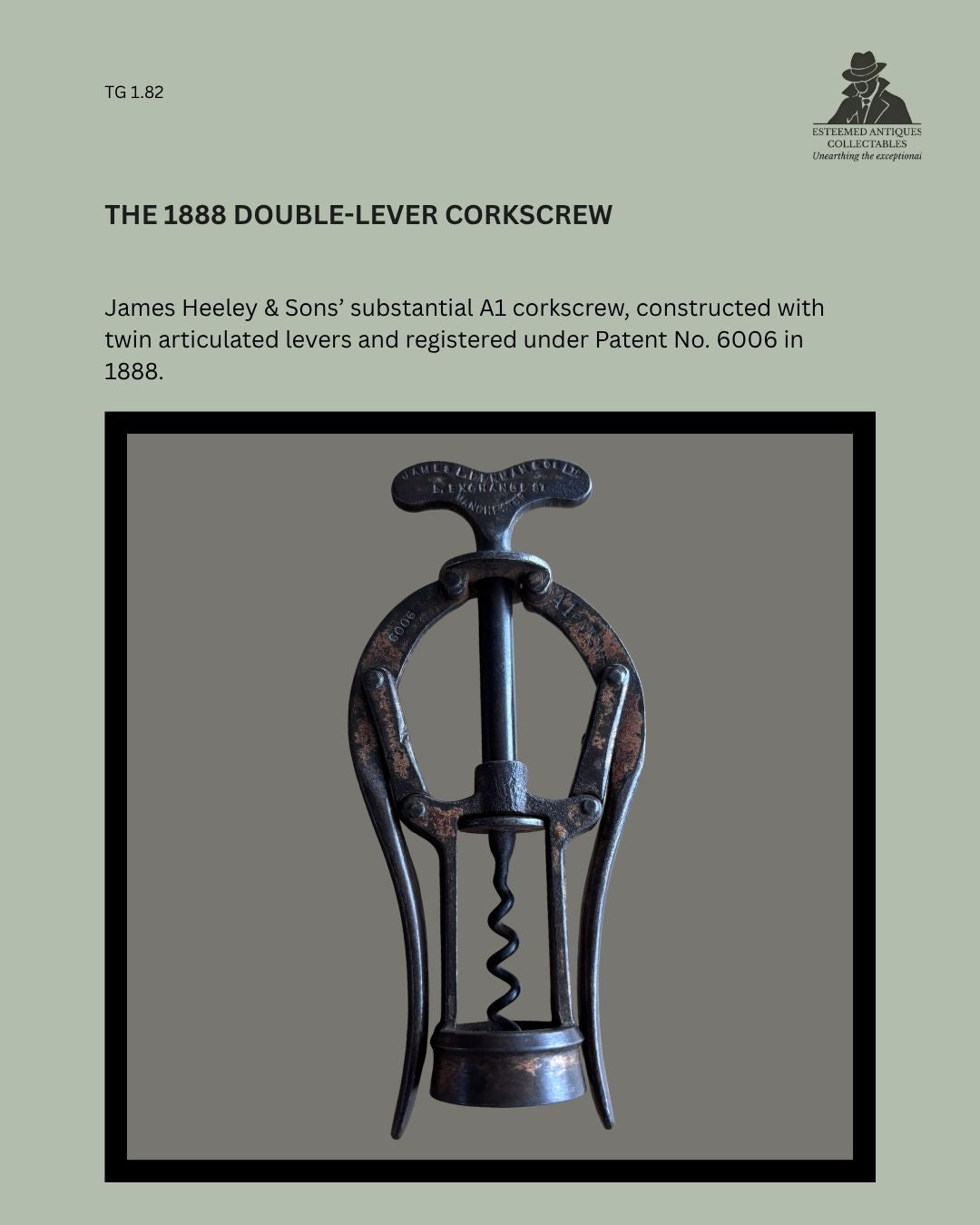 james-heeley-a1-double-lever-advertising-corkscrew-patent-6006-1888