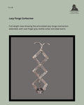 Full-length view of an unmarked metal lazy-tongs corkscrew with articulated scissor-link mechanism extended, cast finger grip, bottle collar and central steel worm.